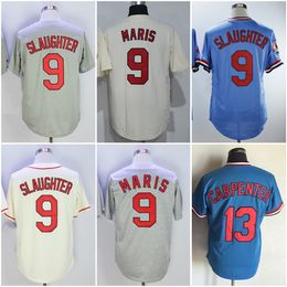 Maillots de baseball vintage 9 Roger Maris 1967 Enos Slaughter 13 Matt Carpenter Jersey Hommes Femmes Jeunes Taille S-XXXL