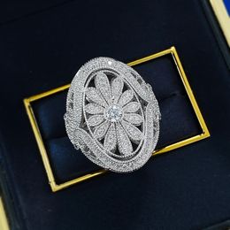 Anillo de diamante de moissanita Vintage para mujer, 100% de plata de ley auténtica, anillos de boda para fiesta, joyería de aniversario nupcial