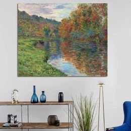 Pintura al óleo de Monet Vintage, póster artístico colgante, paisaje de campo marino, lienzo impreso para pared, Mural elegante, adorno de dibujo, decoración del hogar 265f