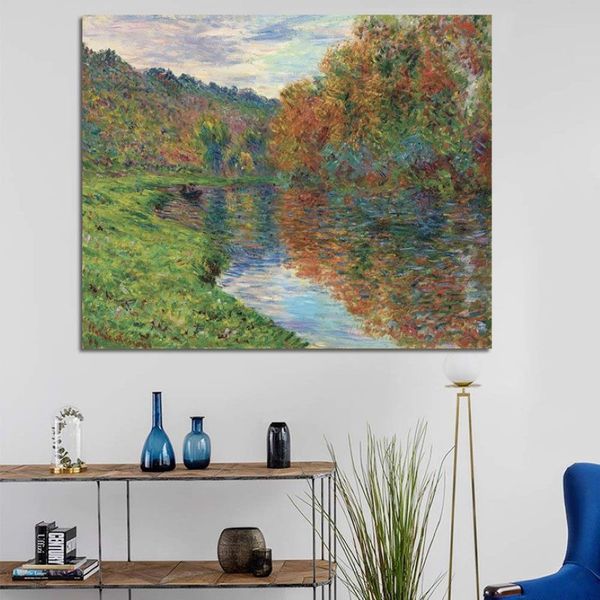Peinture à l'huile Monet Vintage, affiche d'art suspendue, paysage de champ de mer, toile imprimée, dessin Mural Chic, ornement, décoration de maison, 302U