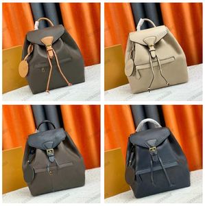 MONTSOURIS PM Designer Backpack Monograms Empreinte Canvas Leather Vintage Mochilas con hebilla y cordones de cuero