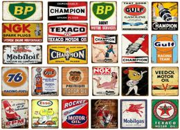 Motor Vintage Aceite de gasolina Señales de pintura de metal Tin Tin Bar Bar Pub Pub Garaje Decoración de la pared de la pared decorativa Tamaño de la placa 20x33862777