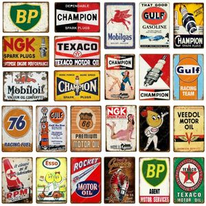 Cartel de hojalata de aceite de motor vintage Carteles de metal de gasolina Cartel de hojalata Retro Bar Pub Garaje Decoración Gasolinera Pared decorativa Decoración de arte personalizada Placa Tamaño 30X20CM w02