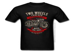 Vintage Motorfiets Gemeenschap Cyclus Zwart T-shirt Twee Wielen Forever Motobike Move The Soul Rider T-shirts Vaderdag Male1675559