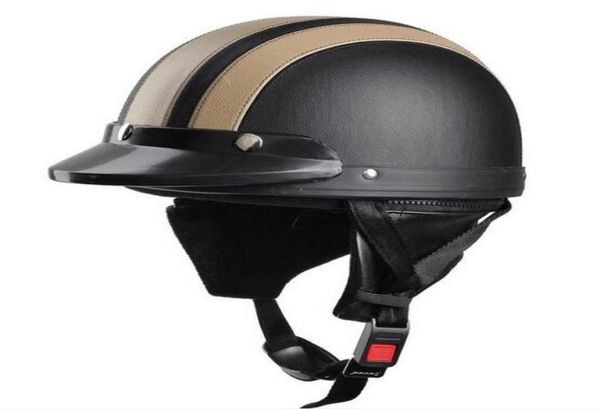 Casque de moto vintage hommes femmes vélo de vélo de vélo de vélos moto moteur ouvert face demi-casque Visor protecteur Goggles5717892