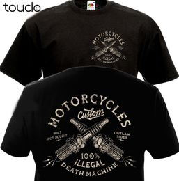 Vintage Motorfietsen Custom Biker Chopper Bobber Motard Motorrad Homme Print T-shirt Heren Korte Mouw Band T-shirts 220620