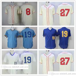 Vintage film honkbal draagt Jersey 8 Ryan Braun 1948 19 Robin Yount 27 Carlos Gomez 1948 Blank Men Women Youth Size S--XXXL