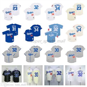 Vintage Movie College Baseball usa Jersey 23 Kirk Gibson 31 Piazza 34 Fernando Valenzuela Jerseys Retro 1981 1988