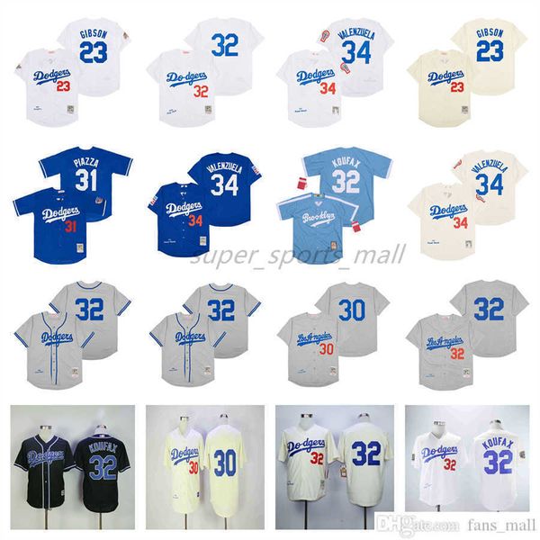 Vintage Movie College Baseball Wears Jersey 23 Kirk Gibson 1988 31 Piazza 34 Maillots Fernando Valenzuela 1981