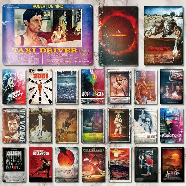 Vintage Movie Metal Painting Poster Plaque Metal Vintage Classic Movie Metal Sign Decor Wall For Bar Pub Man Cave Iron Painting Tin Sign 30x20cm W03