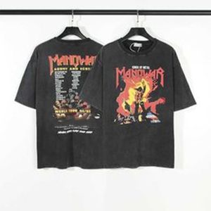 Chemises Vintage Muscle Men Heavy Metal Rock Band Limited Heavyweight Wash Water Vtg Old Short Sleeve T-shirt FG