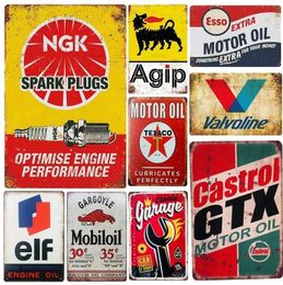 Vintage My Garage Rules Métal Tin Signs Gas Oil SignTool Rustic Pin Up Poster Plaque Bar Pub Wall Decor Chambre Home Decor Fer Peinture signes personnalisés Taille 30X20CM w01