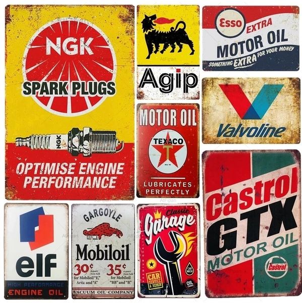 Vintage My Garage Rules Métal Tin Signs Gas Oil SignTool Rustic Pin Up Poster Plaque Bar Pub Wall Decor Chambre Home Decor Fer Peinture signes personnalisés Taille 30X20CM w01