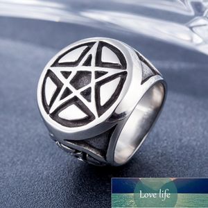 Vintage Mysterious Magic Pentagram Ring Hombres de alta calidad Metal Amulet Jewelry Precio de fábrica diseño experto Calidad Último estilo Estado original