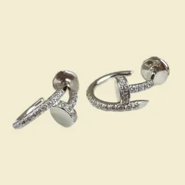 Vintage nagel designer oorbellen sieraden verzilverd voor vrouw luxe stud oorbel dame ontwerper voor gevoelige oren hypoallergeen ontwerper hoge kwaliteit zh208 E4