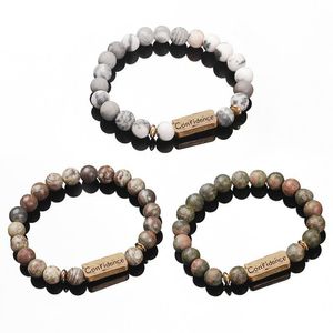 Vintage natuursteen kralen armband lava vulkanische steen witte turquoise armband groothandel handgemaakte kralen armbanden voor mannen vrouwen