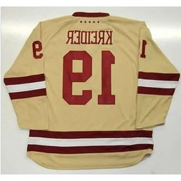 Vintage NCAA College EAGLES 19 CHRIS KREIDER Hockey Trikots Creme genähte Hemden Herren M-X 25