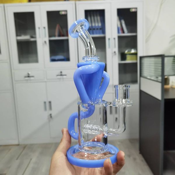 Vintage New Colord Recycler Bong en verre narguilé Pipe à eau Oil Dab Rigs Percolator Peut mettre le logo du client