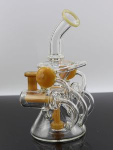 Vintage New Recycler Perc Glass BONG Hookah Pipes Brûleur à mazout avec bol peut mettre le logo du client