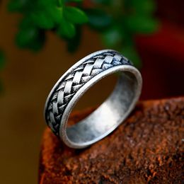 Vintage nordique Viking Ring tressée pour hommes et femmes punk 14K couple couple de mariage anneaux de bijoux viking