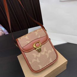 Vintage vieille fleur lettre imprimer petit sac à bandoulière sac de téléphone design femmes filles C sacs à bandoulière de luxe Mini sacs à main 240202