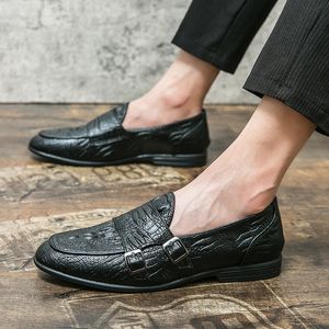 Vintage Old Oxford Chaussures Bout Pointu Sculpté Un Étrier Mode Hommes Chaussures Décontractées Formelles Différentes Tailles