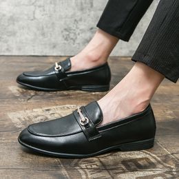 Vintage Old Oxford schoenen puntige teen vegan geweven riem één stijgbeugel heren mode formele casual schoenen verschillende maten 38-47