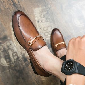 Vintage Old Oxford Shoes Pointed Teen Vegan geweven riem ￩￩n stijgbeugel Formele casual schoenen meerdere maten 38-47