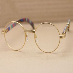 Lunettes optiques vintage monture ronde cadre paon bois jambe lunettes monture lunettes pour hommes femmes myopie cadres 55 mm avec original 289l