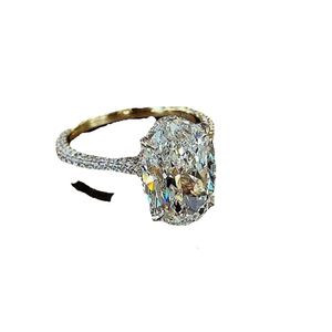 Vintage ovaal geslepen 4ct Lab Diamond Promise Ring Engagement Wedding Band ringen voor vrouwen sieraden