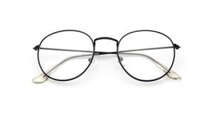 Marco de anteojos de oro ovalado Vintage 2018 Marco de anteojos de oro transparentes ovales de época Piernas de acero retro Gafas gafas Hombre Mujer llanura de metal