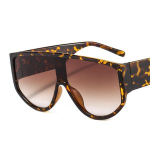 Gafas de sol Vintage de gran tamaño para hombre, lentes de sol cuadradas de gran tamaño, de diseñador, a la moda, rectangulares, con marco grueso, de leopardo, tonos Retro, FML