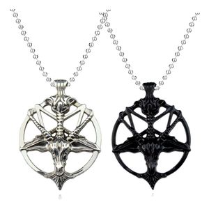 Vintage Pan God Skull Hangers Men Mode Pentagram Geiten Hoofdhanger Keten Unisex Luck Alloy Gothic Necklace Jewelry