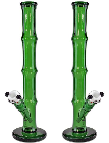 Vintage Panda Glass Bong Water Hookah 14 pulgadas de altura Pipas para fumar La venta directa de fábrica de vidrio original puede poner el logotipo del cliente por DHL UPS CNE
