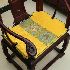 Aangepaste vintage patchwork gap stoel pad concave fauteuil zitkussen thuis decoratieve antislip Chinese zijde spons zachte zit mat