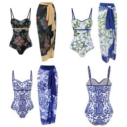 Match vintage bodySuit Swimwear Gauze Jirts Designer Femmes Swimsuit Suncreen Cover Jirt Vacation Beach Bathing Cuissiers