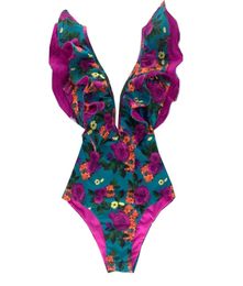 Vintage Match Ladies BodySuit Swimswear Sexy Halter Femmes Bikini Textile Back Bathing Bathing Foral5223332