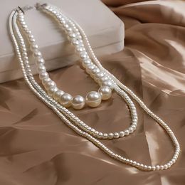 Chaîne de carrosserie perle vintage Collier de pull multicouche chic pour les femmes Style de bijoux causaux coréens 2024 240409