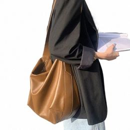vintage kussenontwerp pu lederen bost handtas voor vrouwen casual grote capaciteit schouder crossbody tassen fi shopper bakken 90xp#