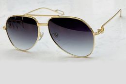 Lunettes de soleil pilotes vintage 0110 Gold Metal Frame Gris Gris Lunes Ombiali Da Sole Mens Fashion Sunglasses Top Quality With Box