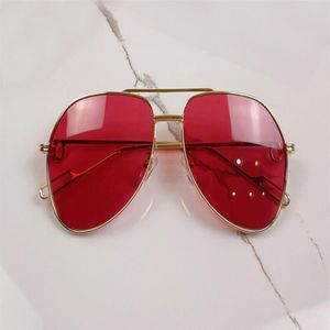 Vintage piloot zonnebrillen voor mannen Gold Metal Red Lens Fashion Sun Glasses 0110 Sonnenbrille Gafa de Sol met Box245H