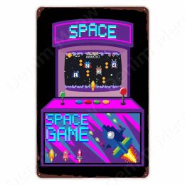 Vintage Pixel Games Metal Tin Sign FC Game Retro Plaque Arcade Game Wall Art Prints for Home Man Cave Game Room Wall Decor