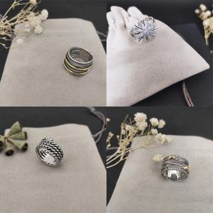 Bijoux en argent en argent plaqué vintage pour hommes câble fil luxury diamant anneau mariés anneaux de tous les jours pour femmes non ternissantes de la personnalité d'anniversaire de fête d'anniversaire ZH147 E4