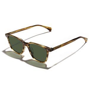 Gafas de sol polarizadas Vintage para conducir, gafas de pesca para hombres y mujeres, soporte para gafas de sol Anti-UV400 cuadrado transparente retro con estuche