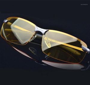 Vintage gepolariseerde zonnebrillen mannen nachtzicht bril Antiglare vierkante glazen gele lens Men039S Auto -driver ritten8934673
