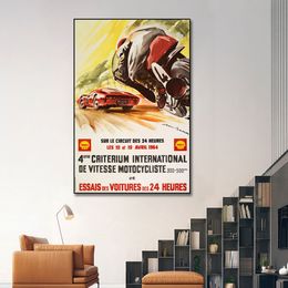 Vintage affiche classique moto toile peinture nordique mur Art imprimer citation photo pour salon sur le mur décor à la maison
