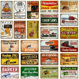 Vintage Poster Wall tin Sticker Retro Farm Garage Shop Decor Chain Saws Metal Sign Art Plaque Farmer Tools metal tin sign custom decorAtive Size 30X20CM w02