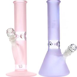 Vintage Premium Pure Glass Bong Water Hookah Purple Pink Frost Sandstanded 12inch 14inch Classic Original Glass Factory Made kan het klantlogo plaatsen door DHL UPS CNE