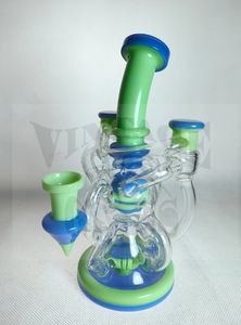 Vintage Premium Puslar Recycler Verre Bong Eau Narguilé Pipes Avec Bol Usine De Verre D'origine peut mettre le logo du client par DHL UPS CNE