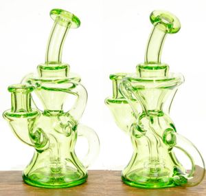 Vintage Premium Recycler Glass Bong Water Hookah Smoking Pipe 9inch Original Glass Factory Made kan klantlogo plaatsen door DHL UPS CNE